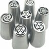 Patisse Spuitmondset Bloemen 3,8 Cm Rvs Zilver 6-delig
