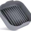 Vierkante siliconen Airfryer bak | 20 x 20 cm | Kleur: Grijs & Rood - Afbeelding 6