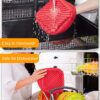 Vierkante siliconen Airfryer bak | 20 x 20 cm | Kleur: Grijs & Rood - Afbeelding 5