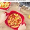 Vierkante siliconen Airfryer bak | 20 x 20 cm | Kleur: Grijs & Rood - Afbeelding 4