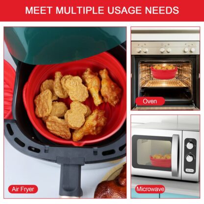 Opvouwbare Siliconen Airfryer bakvorm | 20 cm - Afbeelding 2