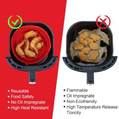 Opvouwbare Siliconen Airfryer bakvorm | 20 cm - Afbeelding 5