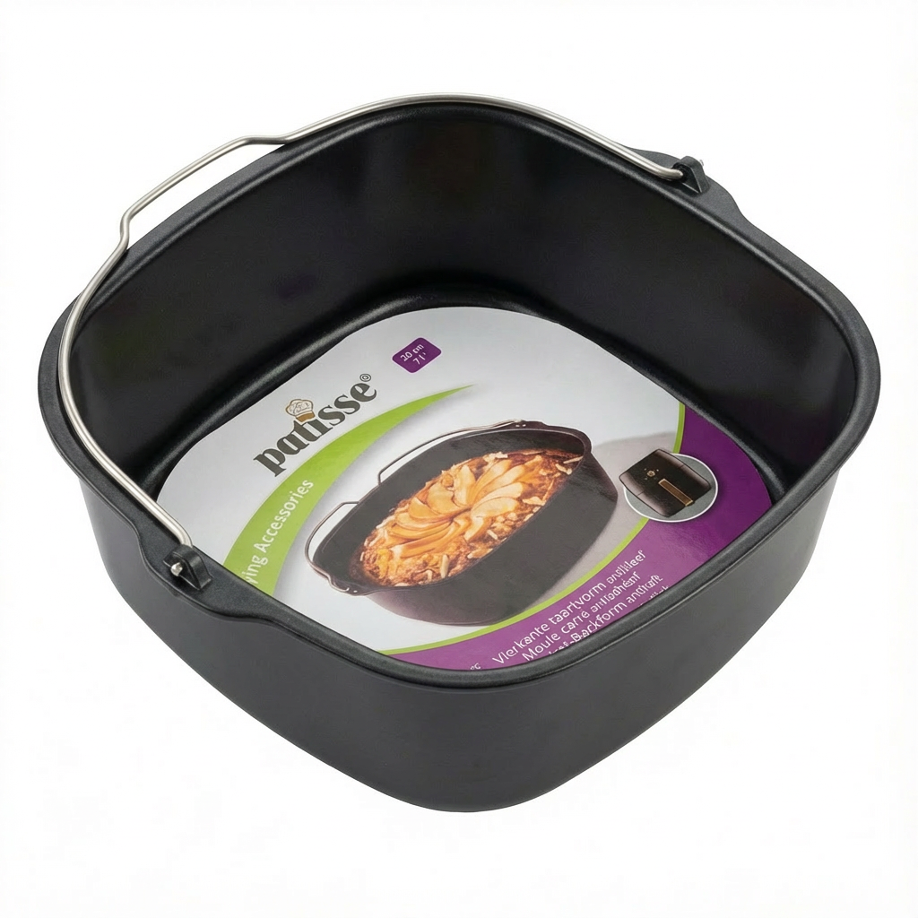 Vierkante airfryer bakvorm 20 cm buitenkant | Patisse XL-XXL