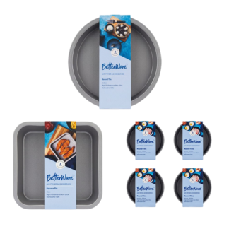 Airfryer bakplaten set: ronde, vierkante & 4 kleine bakplaatjes