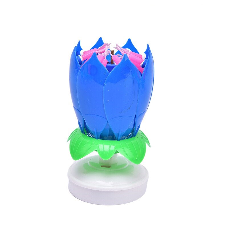 Lotus fontein voor verjaardagstaarten Blauw