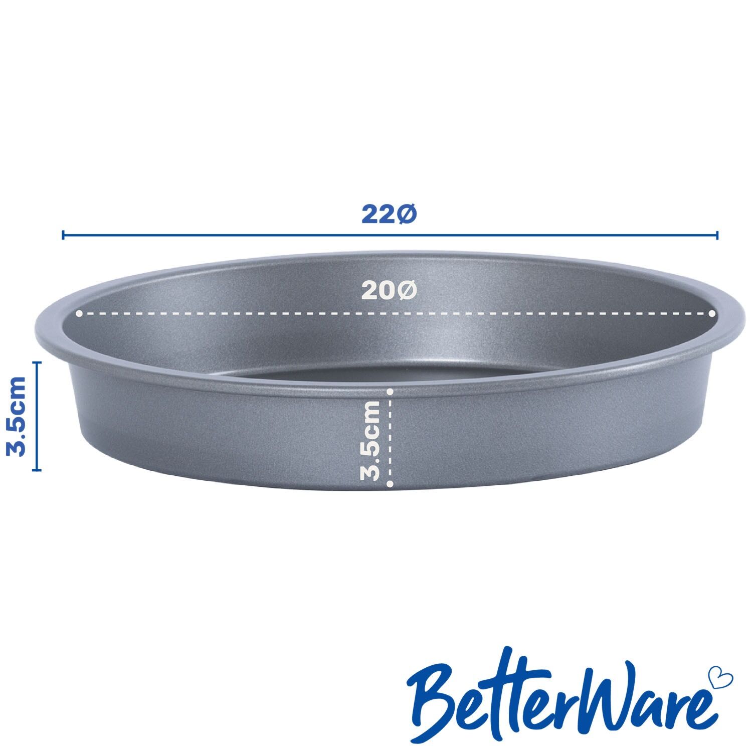 BetterWare Essentials Ronde Diepe Bakvorm 20 cm - Afbeelding 2