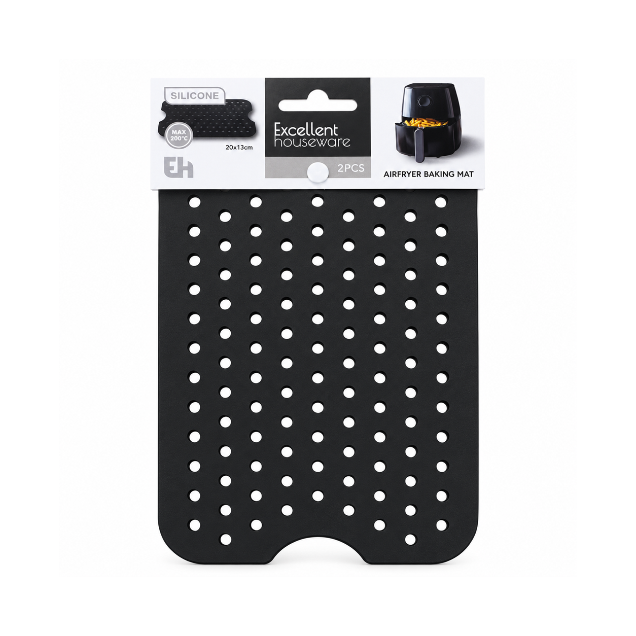 Excellent Houseware | Airfryer Siliconen Matjes voor Dual Airfryers | 20 x 13 cm | 2 stuks