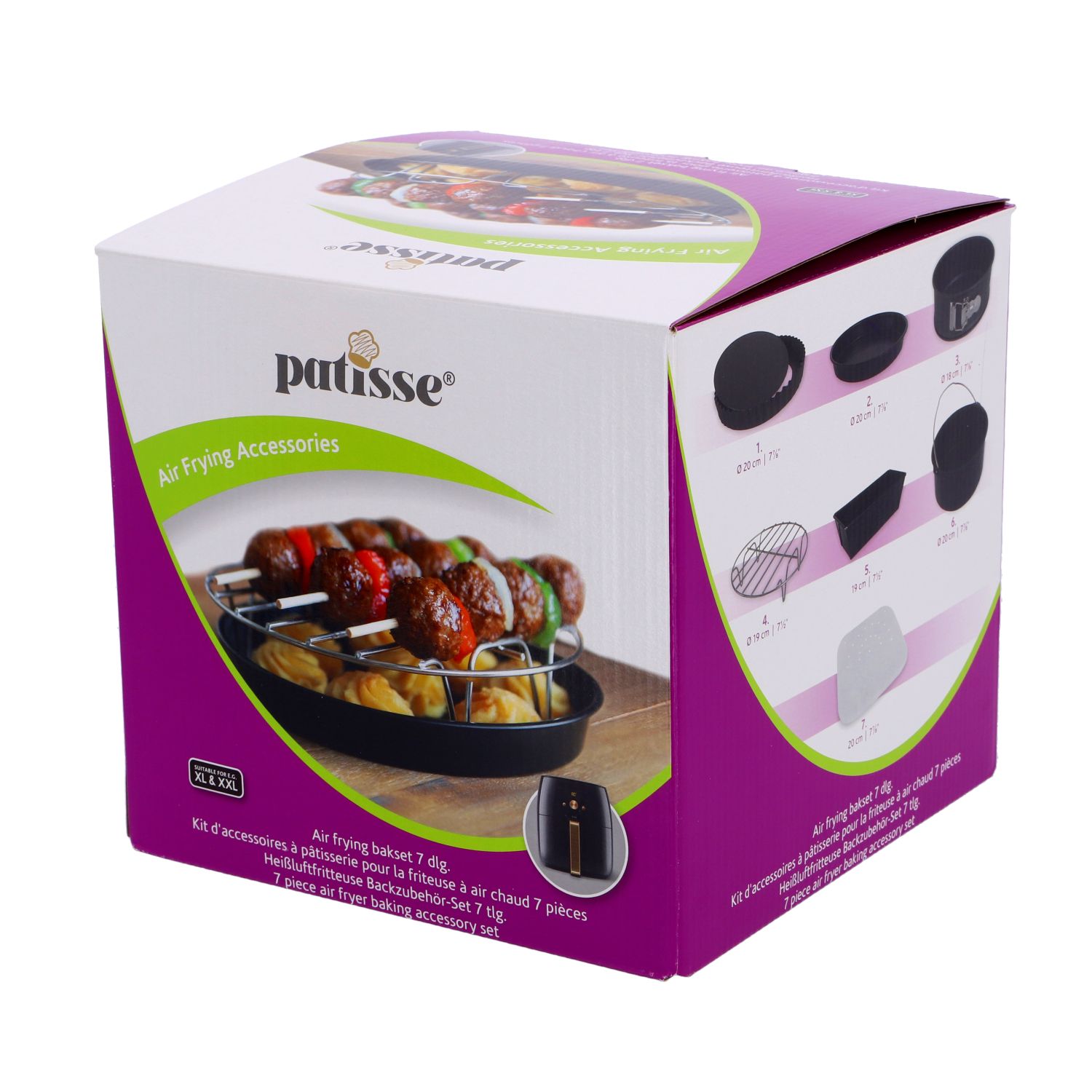 Patisse 7-delige Airfryer Bakvormen Set – Voor XL en XXL Airfryers - Afbeelding 2