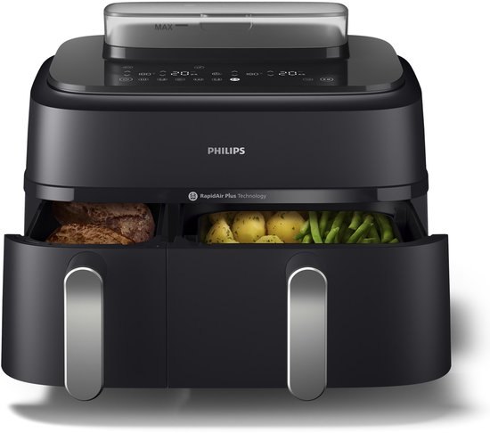 Philips 5000 Series Dual Basket Airfryer NA551/00 met stoomfunctie – productoverzicht