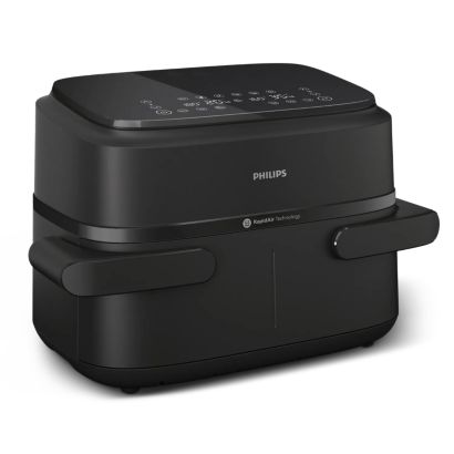 Philips 1000 Series Dual Basket Airfryer NA150/00 in zwarte uitvoering