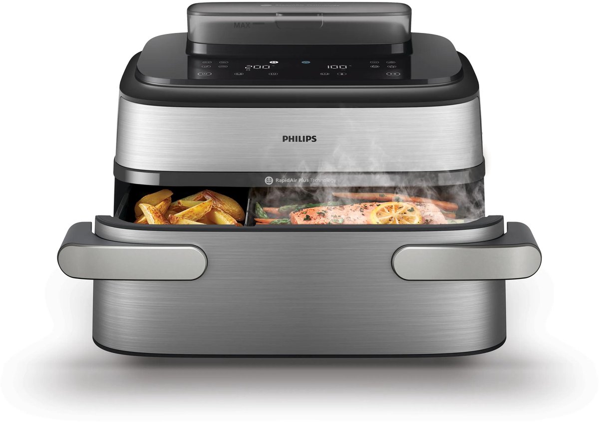 Philips NA565/02 MegaBasket Airfryer met twee kookzones voor een complete maaltijd
