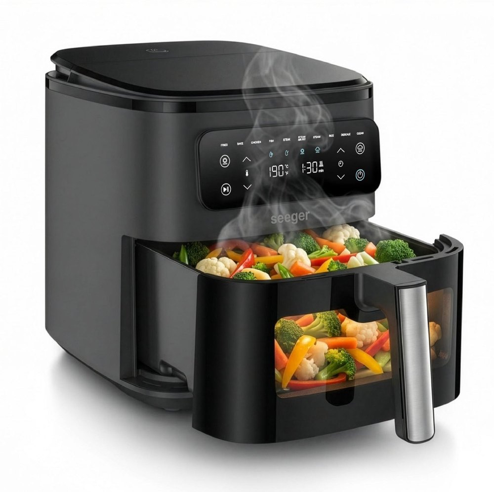 Seeger Airfryer met stoomfunctie XXL 7 liter SteamFry – productoverzicht